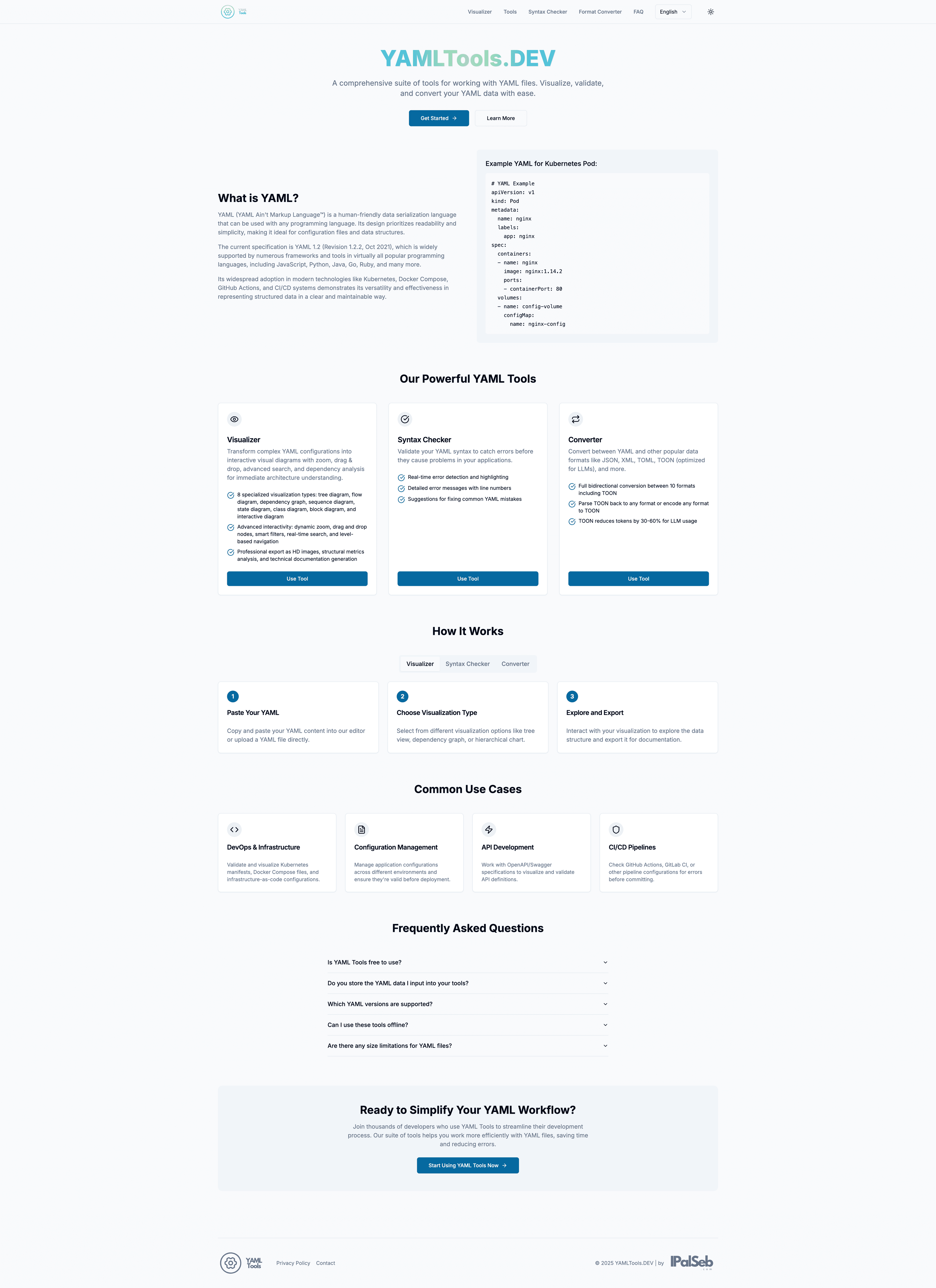 Captura web de YAMLTools.DEV